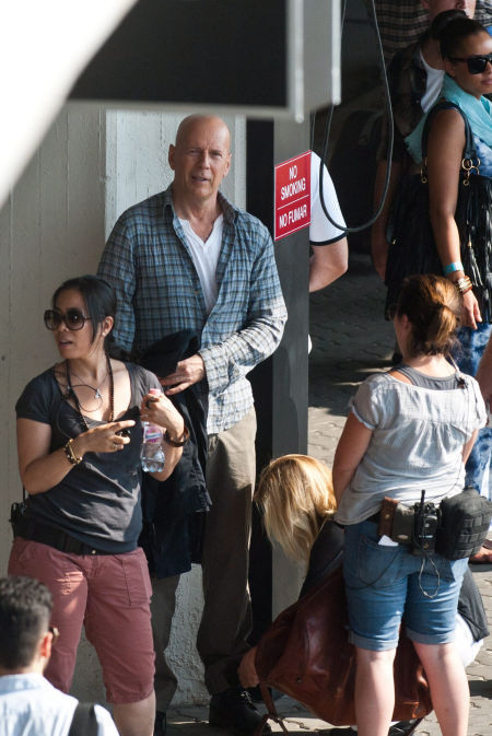 Bruce Willis at Lisz Ferenc Airport, Budapest