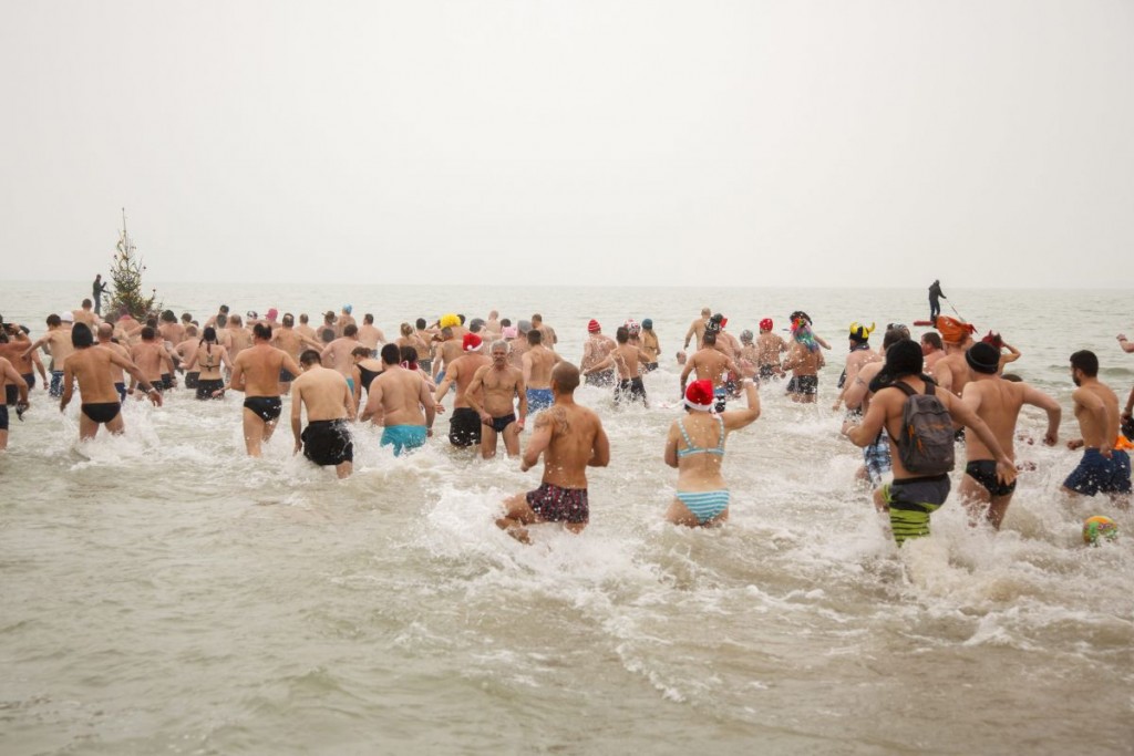 New Year's bath at Lake Balaton